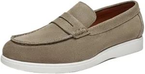 Men's British-Style Velvet Frosted Loafers -Foot Loafers Foot Cover Casual Shoes High Elasticity Breathable and Soft Suitable for Driving Running Sports Business Work(Gray,7)
