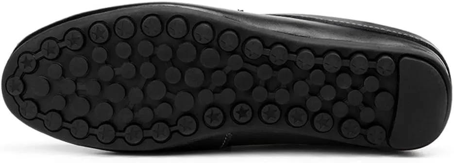 Men's Classic Leather Slippers Office Casual House Slip On Backless Loafers