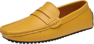 Men's Classic Penny Loafers Flat Slip-On Soft Split Leather Moccasins Driving Shoes