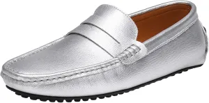 Men's Classic Penny Loafers Flat Slip-On Soft Split Leather Moccasins Driving Shoes