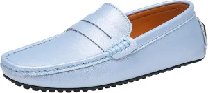 Men's Classic Penny Loafers Flat Slip-On Soft Split Leather Moccasins Driving Shoes