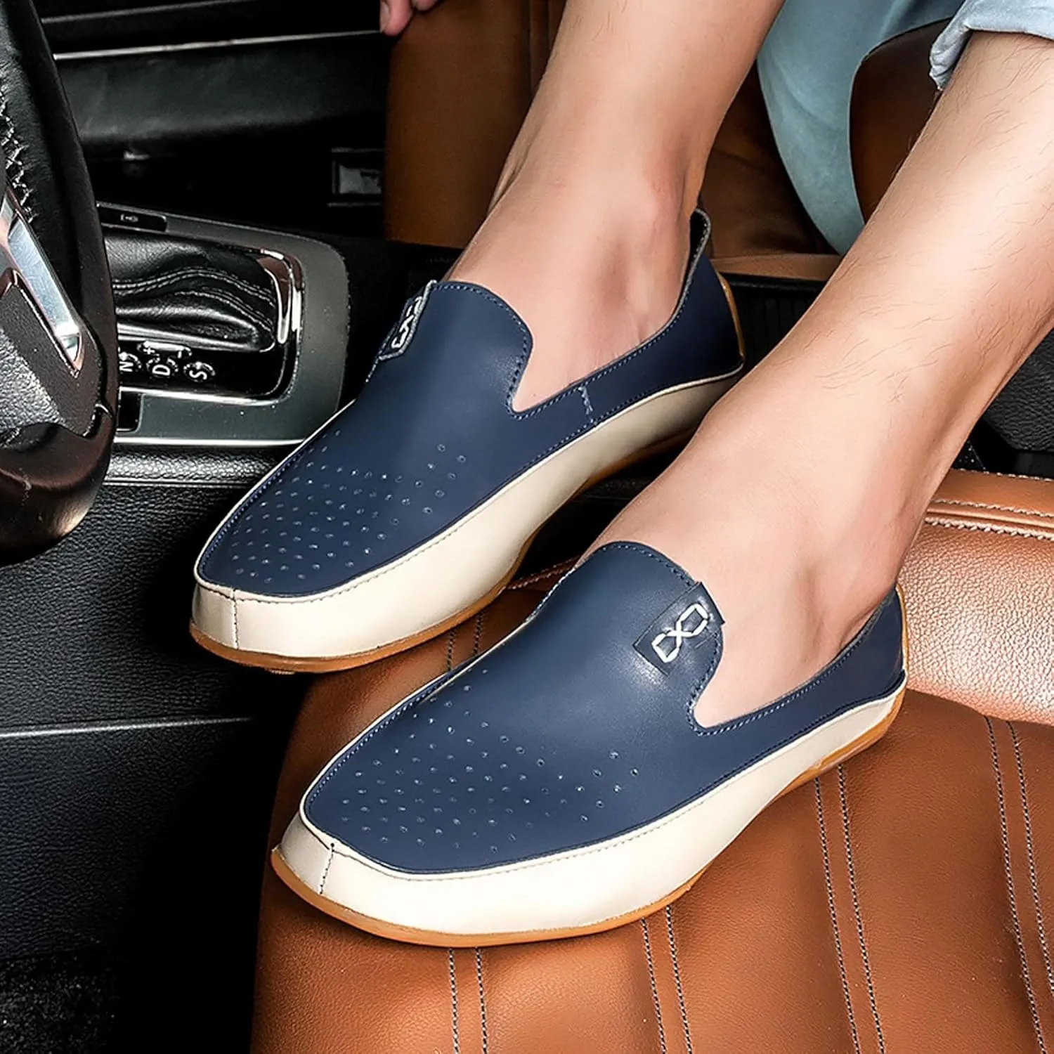 Men's Fashion Casual Loafers Comfortable Non-slip Driving Shoes Lightweight Soft-soled Casual Walking Shoes-Hand-stitched-Fashionable Urban Men's Shoes Large Size-4-13 US Size
