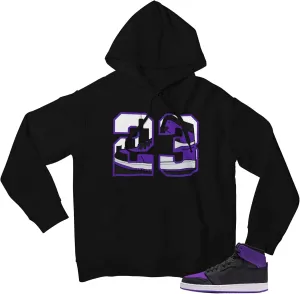 Men's Graphic Hoodie To Match Jordan 1 Purple Black Pullover