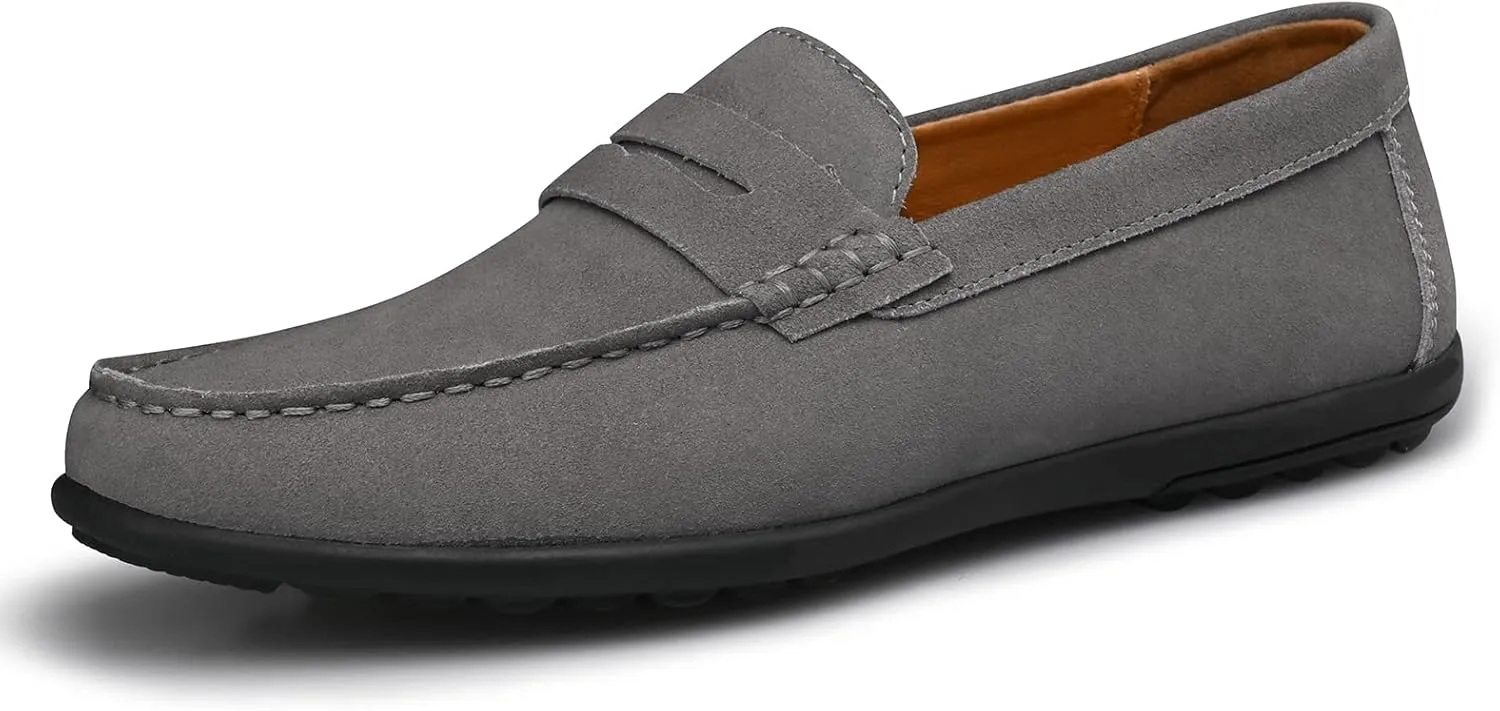 Men’s Moccasins Loafers Casual Leather Slip-On Driving Shoes Dress Comfortable & Light-Weight