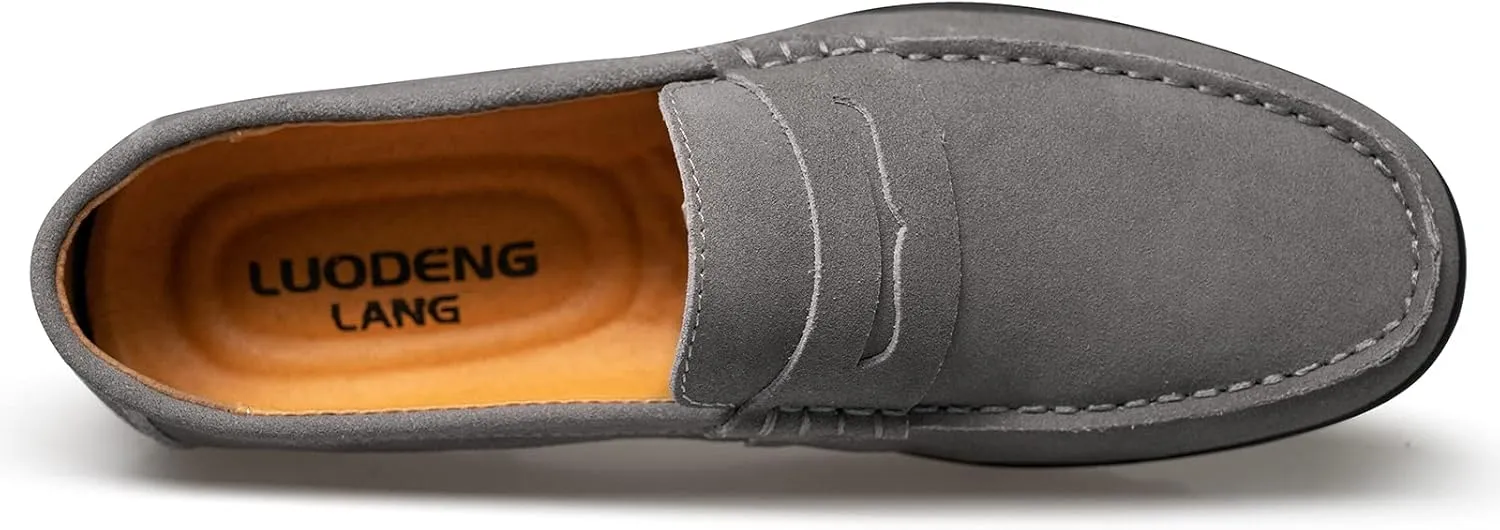 Men’s Moccasins Loafers Casual Leather Slip-On Driving Shoes Dress Comfortable & Light-Weight