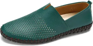 Men's Retro Hand-Stitched Leather Soft-Soled Loafers Fashion Casual Comfortable Soft Non-Slip Walking Shoes