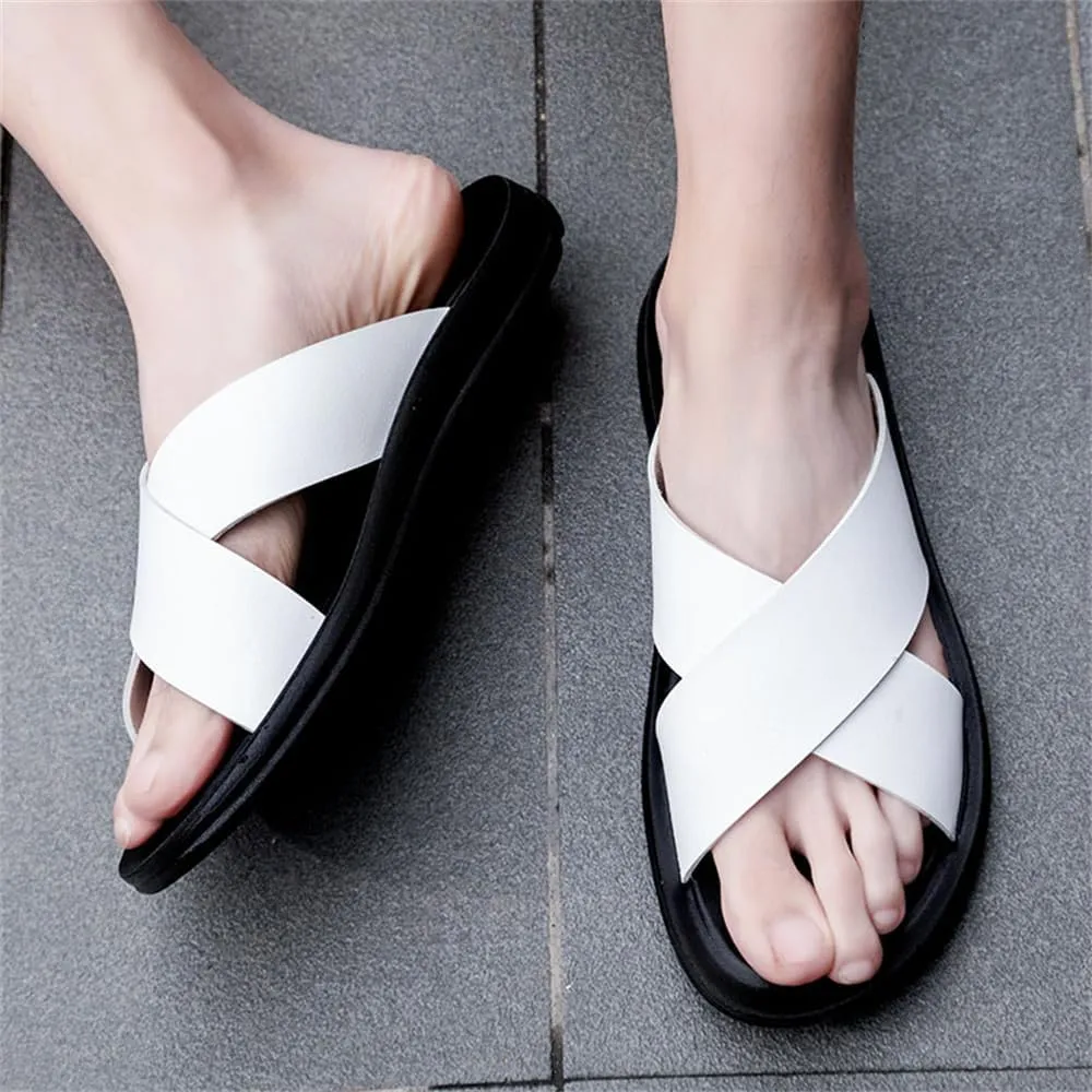 Men's Sandals Cross Slides Soft Cushion Footbed Comfort Athletic Slippers Indoor and Outdoor Beach Sandals Quick-Dry