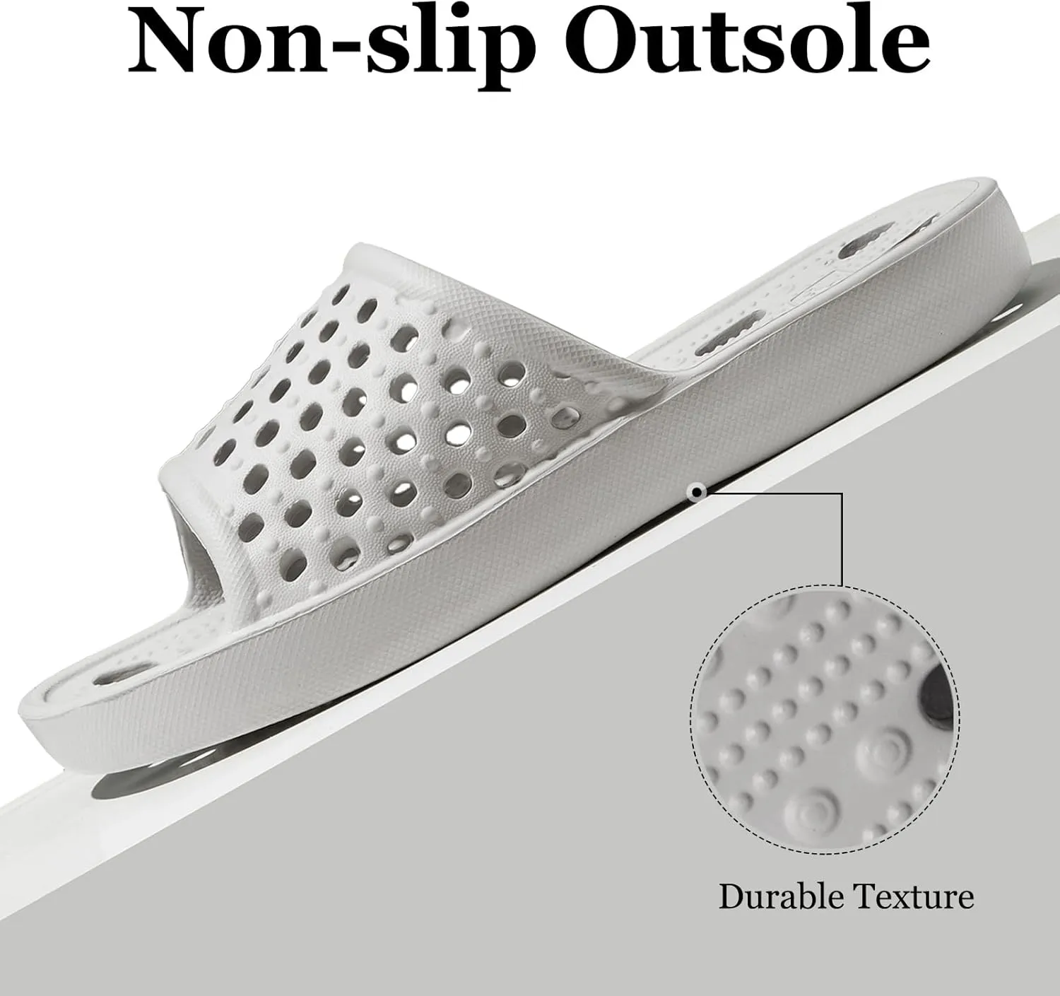 Mens Shower Shoes With Holes Dry Quickly Bath Slippers Womens Non Slip Indoor Home Bedroom Pool Spa Guest College Dorm