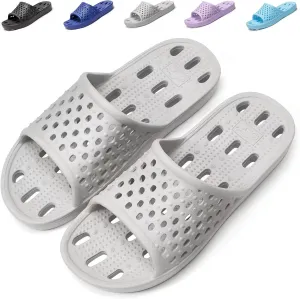 Mens Shower Shoes With Holes Dry Quickly Bath Slippers Womens Non Slip Indoor Home Bedroom Pool Spa Guest College Dorm