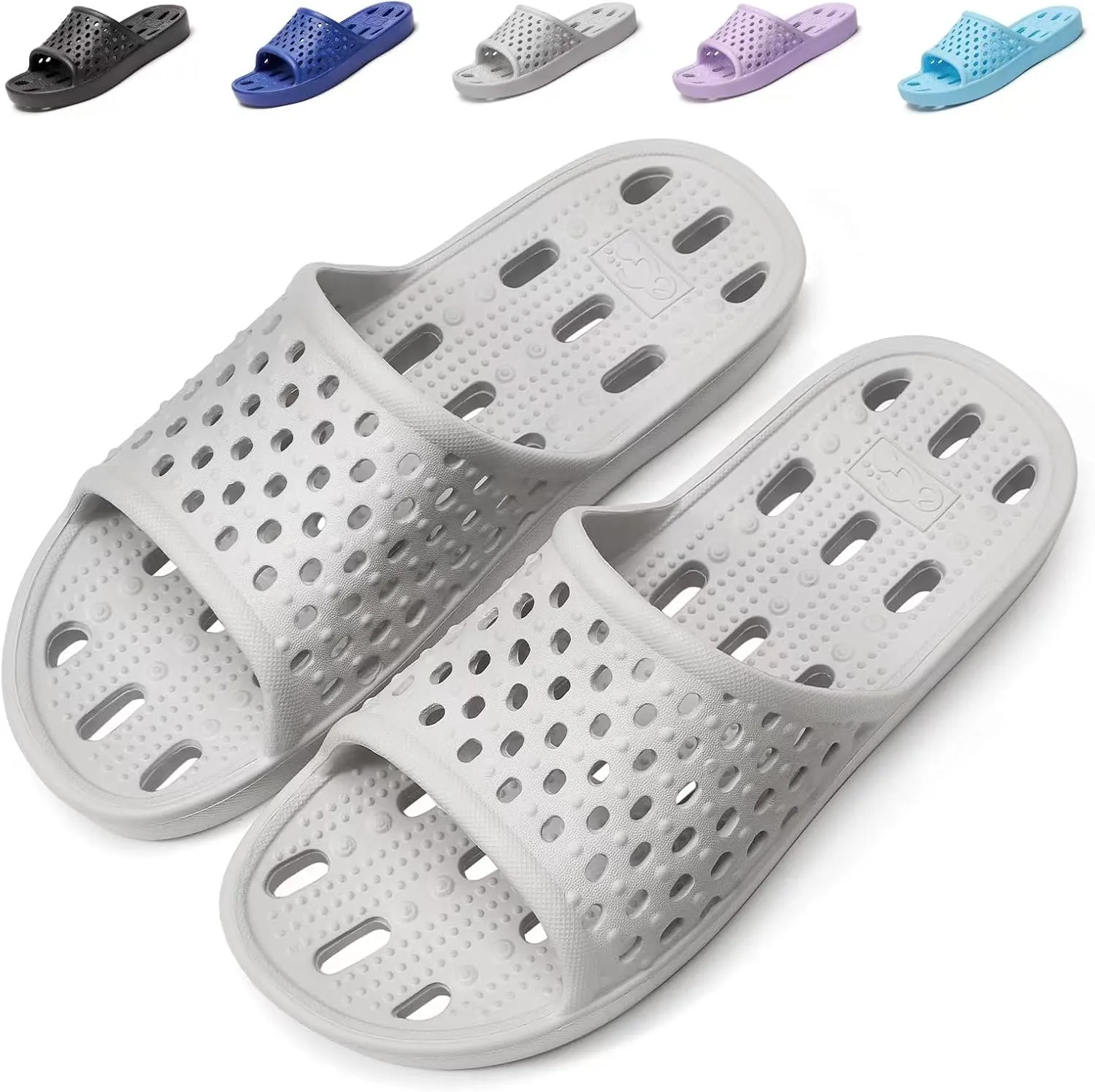 Mens Shower Shoes With Holes Dry Quickly Bath Slippers Womens Non Slip Indoor Home Bedroom Pool Spa Guest College Dorm