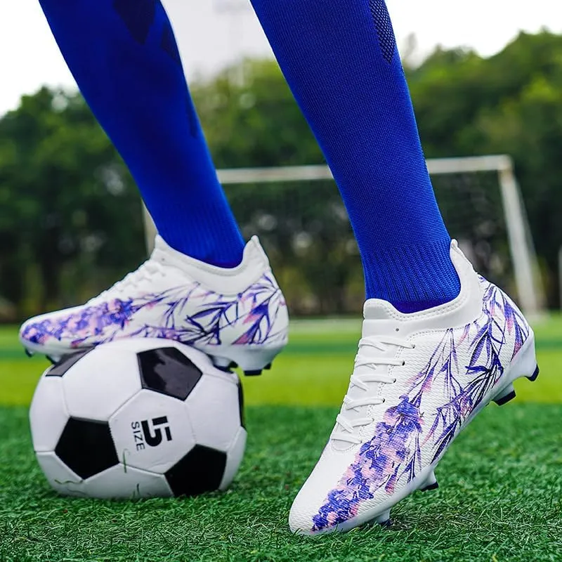 Men's Soccer Shoes Football Cleats Low-Tops Lace-Up Non-Slip Spikes Indoor Outdoor Sports Athletic Baseball Lacrosse Sneaker