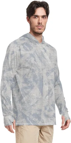 Mens Sun Protection Hoodie Long Sleeve French Farmhouse Fishing Shirt UPF 50  Sun Hoodies Rash Guard Men