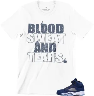 Men's T Shirt to Match Jordan 5 Midnight Navy, Graphic Urban Streetwear Tee
