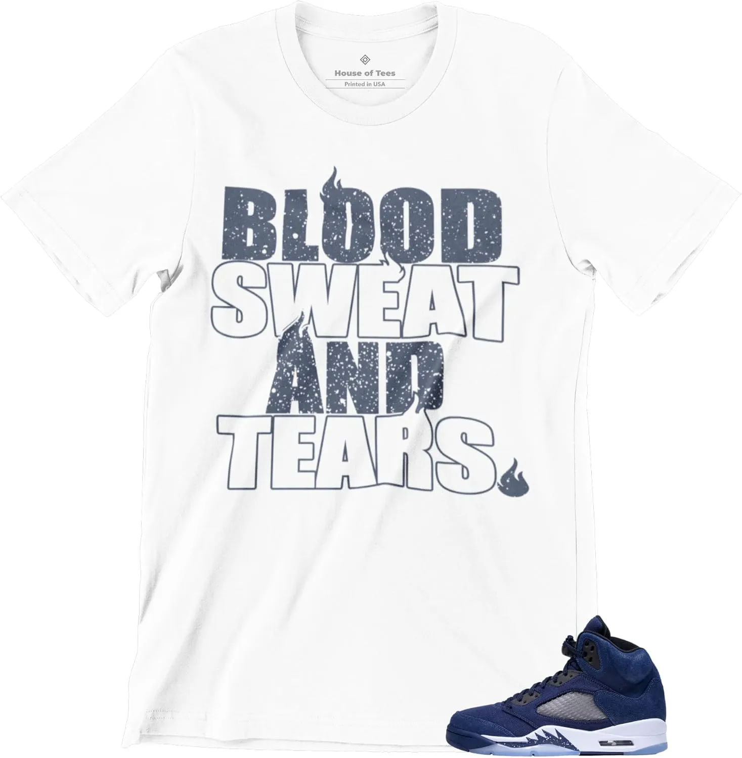 Men's T Shirt to Match Jordan 5 Midnight Navy, Graphic Urban Streetwear Tee