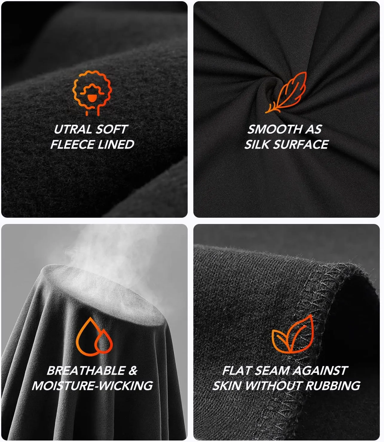Mens Thermal Underwear Set with Lightweight Ultra Soft Fleece Lined,Long John Set, Skiing Base Layer