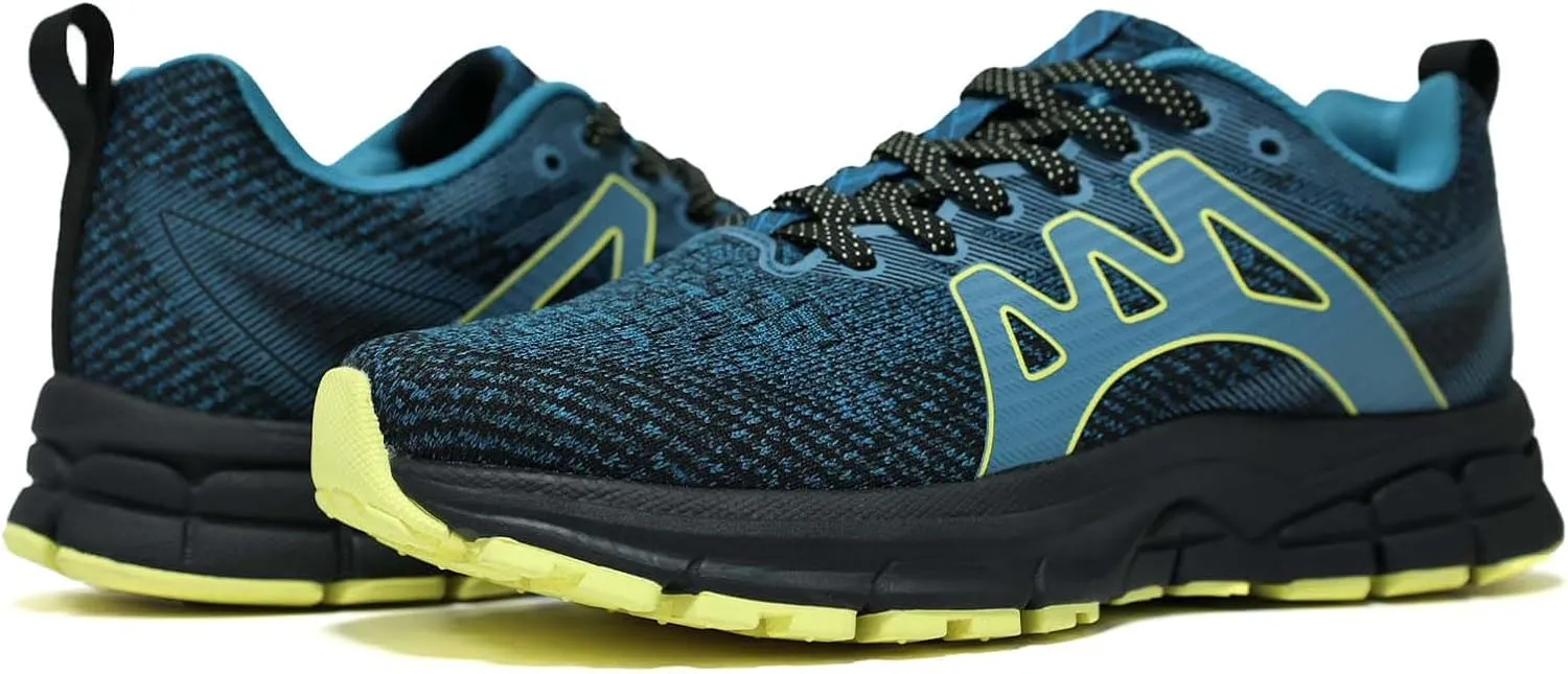 Men's Trail Running Shoes, Lightweight Hiking Sneakers with Arch Support, Non-Slip Shock Absorbing Outdoor Shoes for Mountain Trekking & Athletic Training