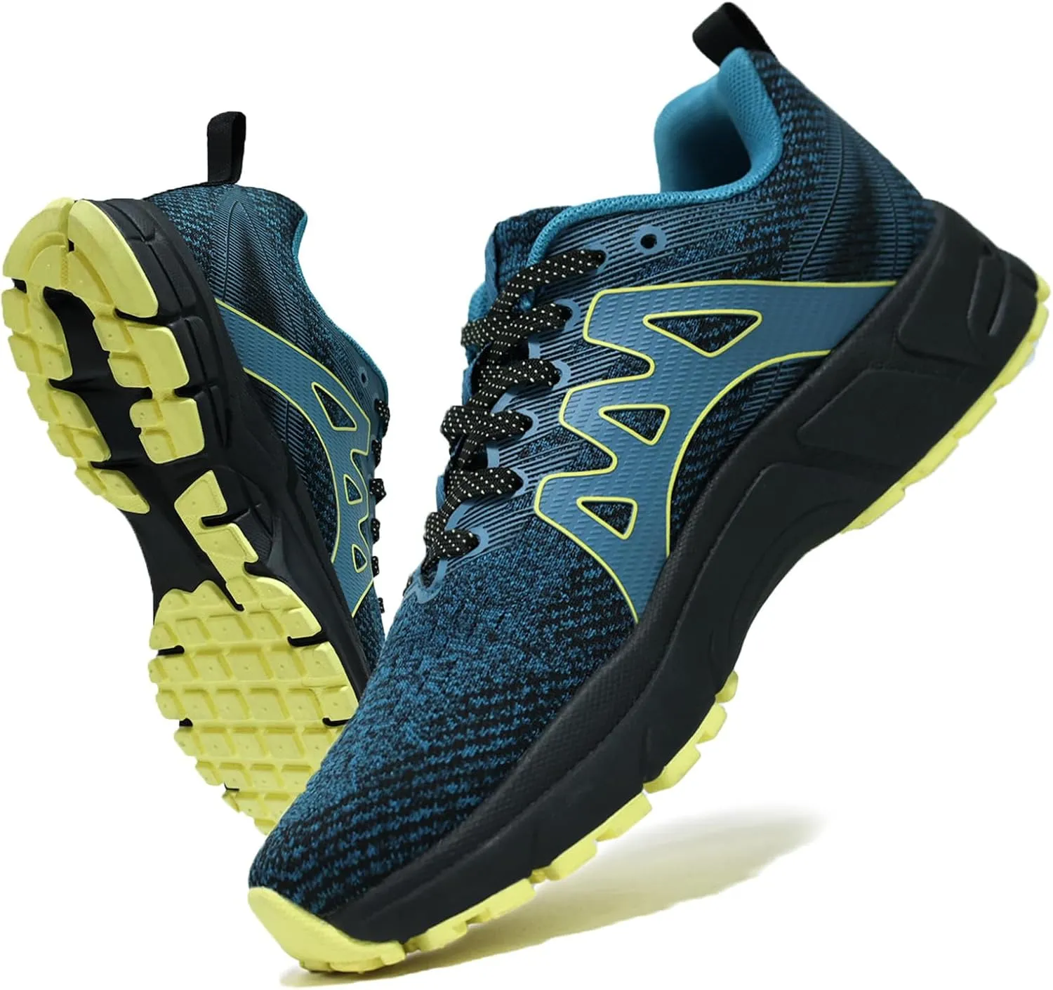 Men's Trail Running Shoes, Lightweight Hiking Sneakers with Arch Support, Non-Slip Shock Absorbing Outdoor Shoes for Mountain Trekking & Athletic Training