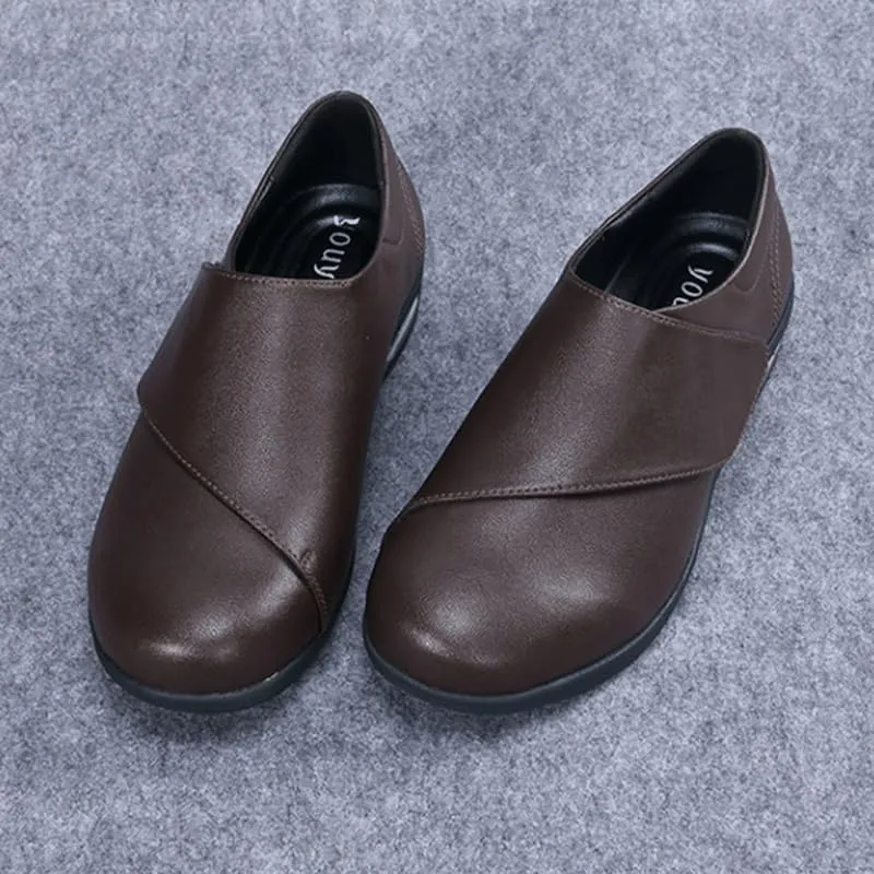 Men's Trendy Solid Slip On Loafer Shoes Comfortable Cowhide Soles Non-Slip Walking Shoes