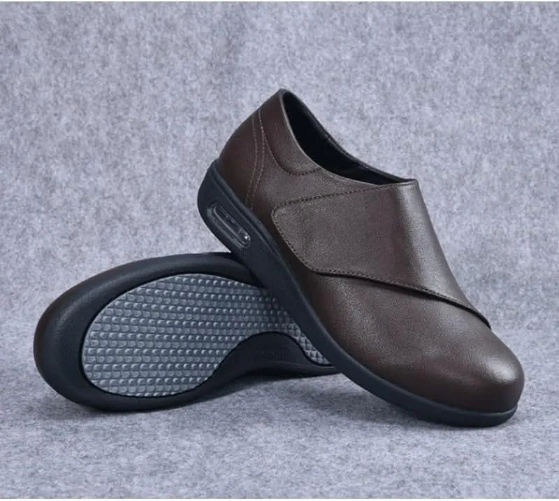 Men's Trendy Solid Slip On Loafer Shoes Comfortable Cowhide Soles Non-Slip Walking Shoes
