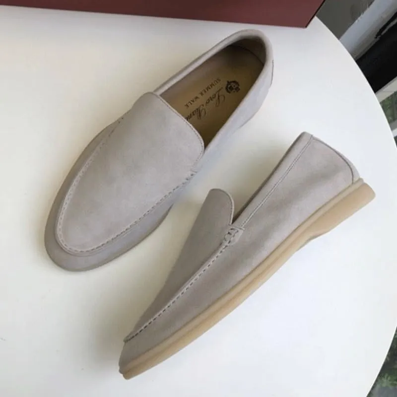 Men's Trendy Solid Slip On Loafer Shoes Slip-Ons Round Toe Low Top Non-Slip Casual Dress Shoes