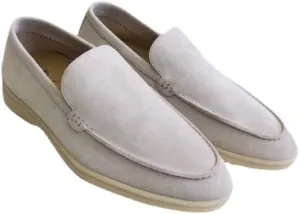Men's Trendy Solid Slip On Loafer Shoes Slip-Ons Round Toe Low Top Non-Slip Casual Dress Shoes