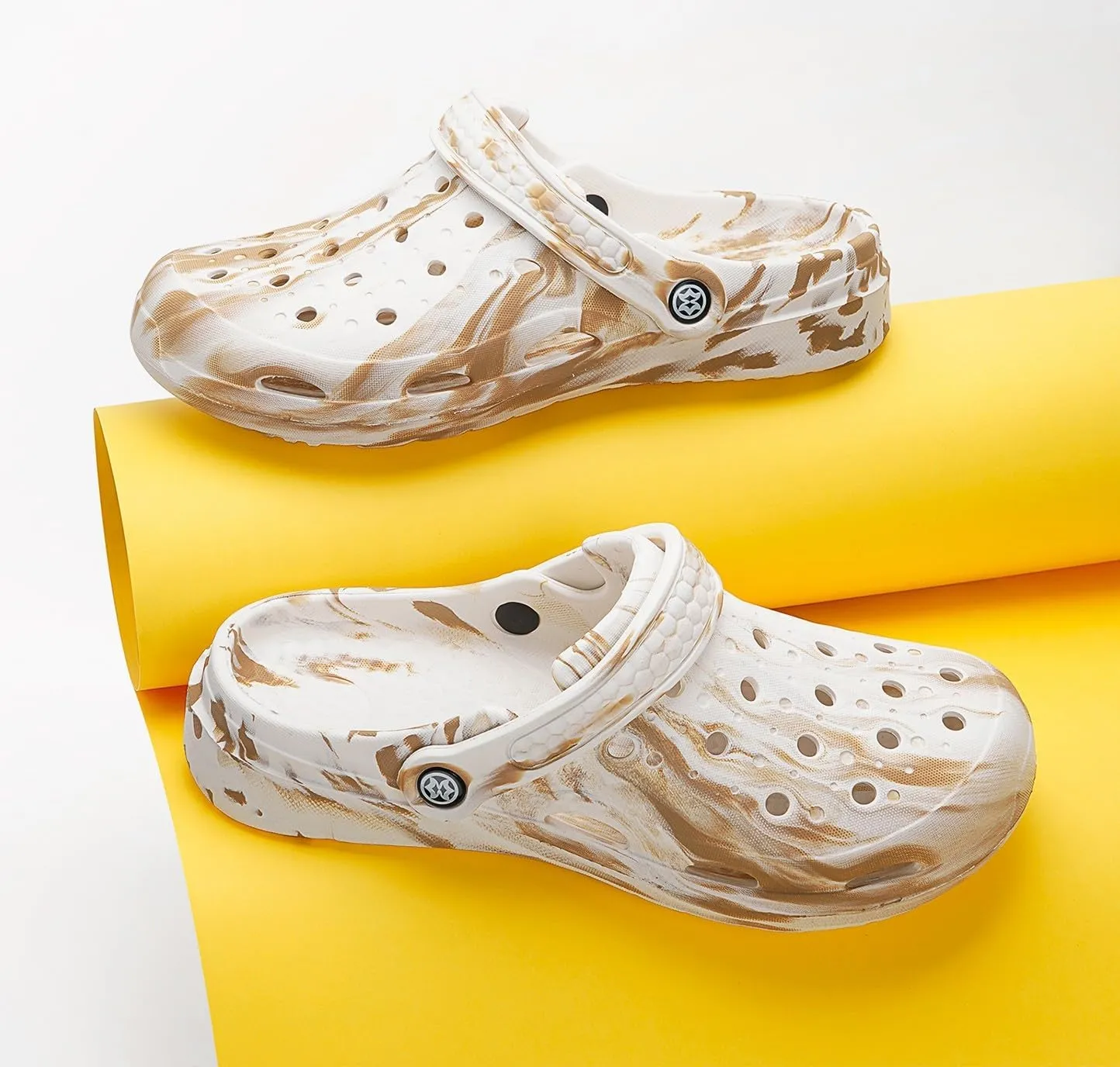 Mens Womens Garden Clogs Shoes with Arch Support Unisex Gardening Slip on Sandals Beach Slippers Tie-Dye Clog