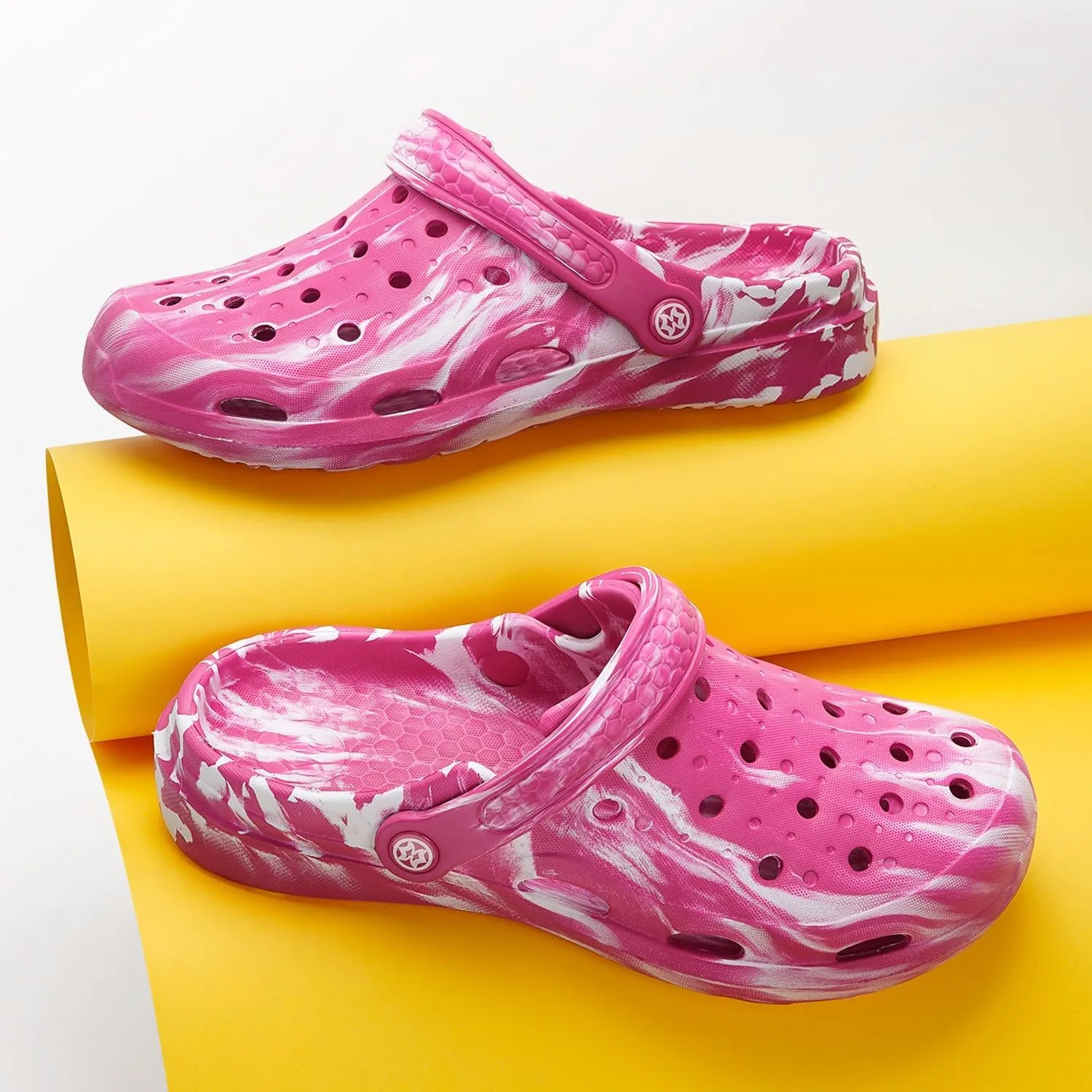 Mens Womens Garden Clogs Shoes with Arch Support Unisex Gardening Slip on Sandals Beach Slippers Tie-Dye Clog