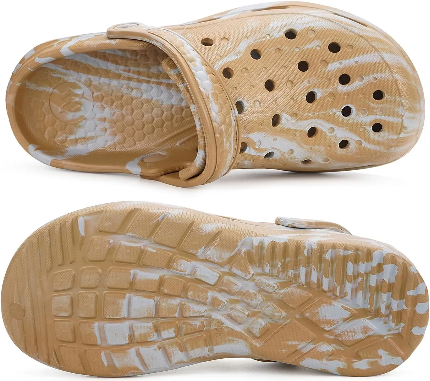 Mens Womens Garden Clogs Shoes with Arch Support Unisex Gardening Slip on Sandals Beach Slippers Tie-Dye Clog