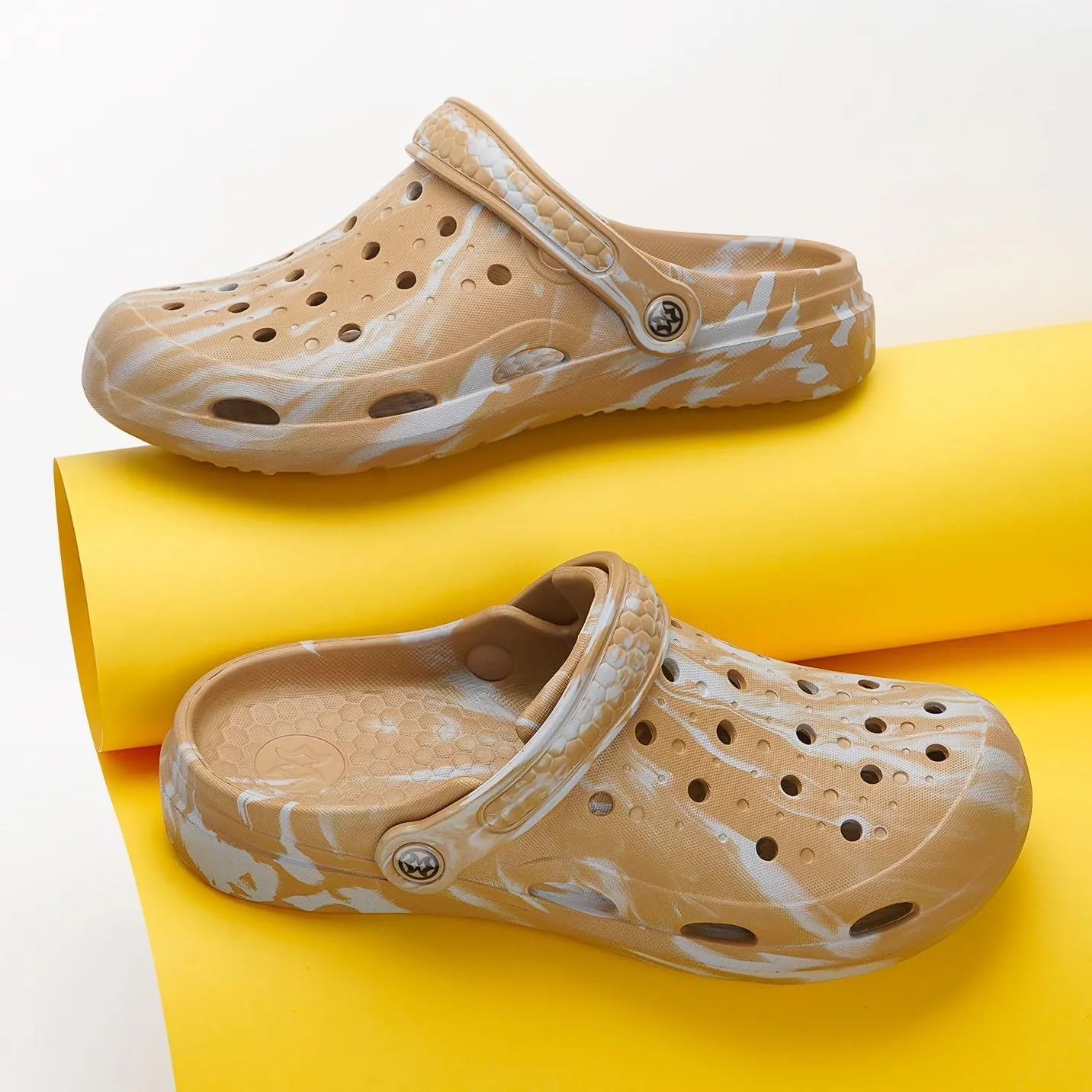 Mens Womens Garden Clogs Shoes with Arch Support Unisex Gardening Slip on Sandals Beach Slippers Tie-Dye Clog