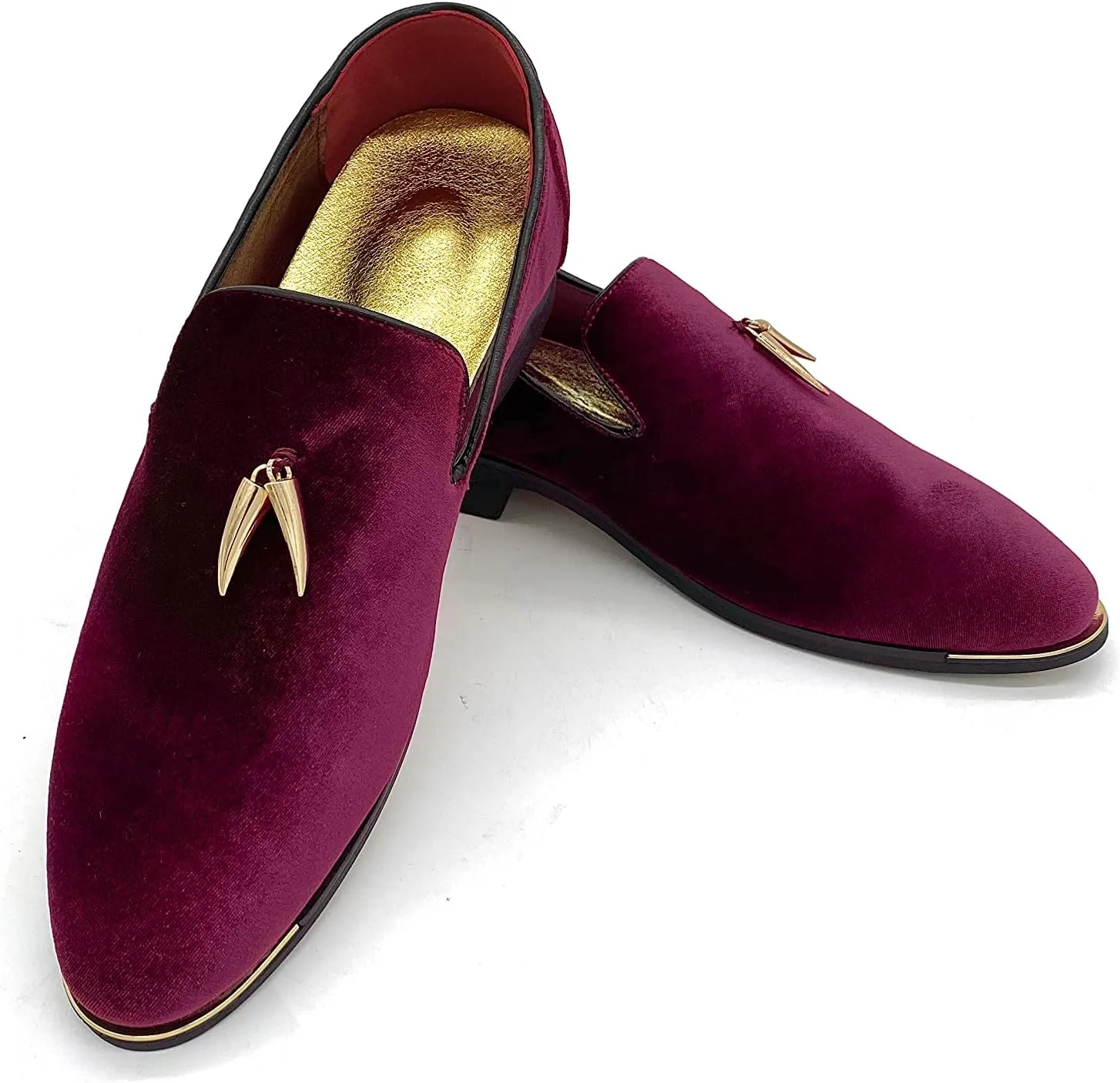 MHB Men's Multiple Colors Velvet Loafer Slip-on Tuxedo Dress Shoes Glitter Suede Smoking Slipper