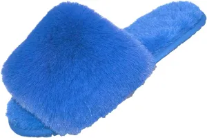 Millffy Women Fluffy Ladies Slippers Faux Wool Fuzzy Slippers Chic Luxurious Open Toed Soft Fur Slippers
