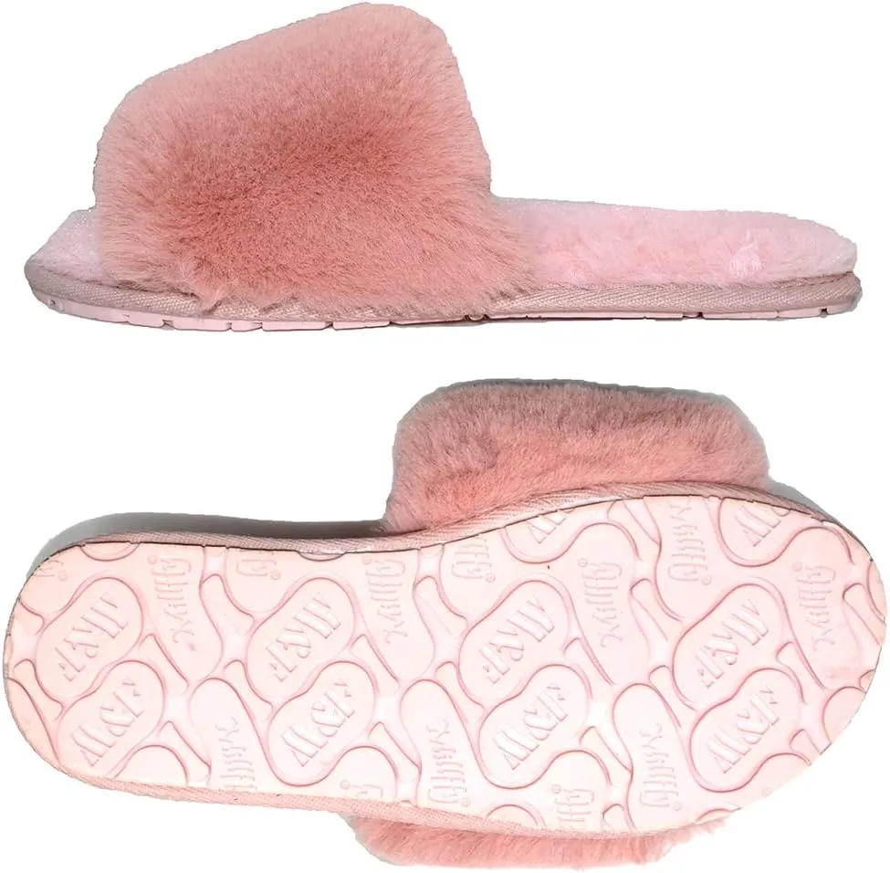 Millffy Women Fluffy Ladies Slippers Faux Wool Fuzzy Slippers Chic Luxurious Open Toed Soft Fur Slippers
