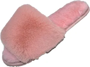 Millffy Women Fluffy Ladies Slippers Faux Wool Fuzzy Slippers Chic Luxurious Open Toed Soft Fur Slippers