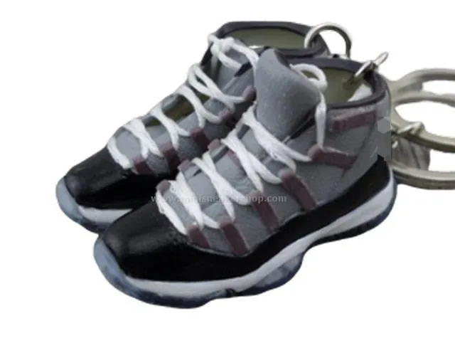 mini 3D sneaker keychains AJ 11 Cool Grey IE high