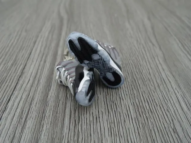 mini 3D sneaker keychains AJ 11 Cool Grey IE high