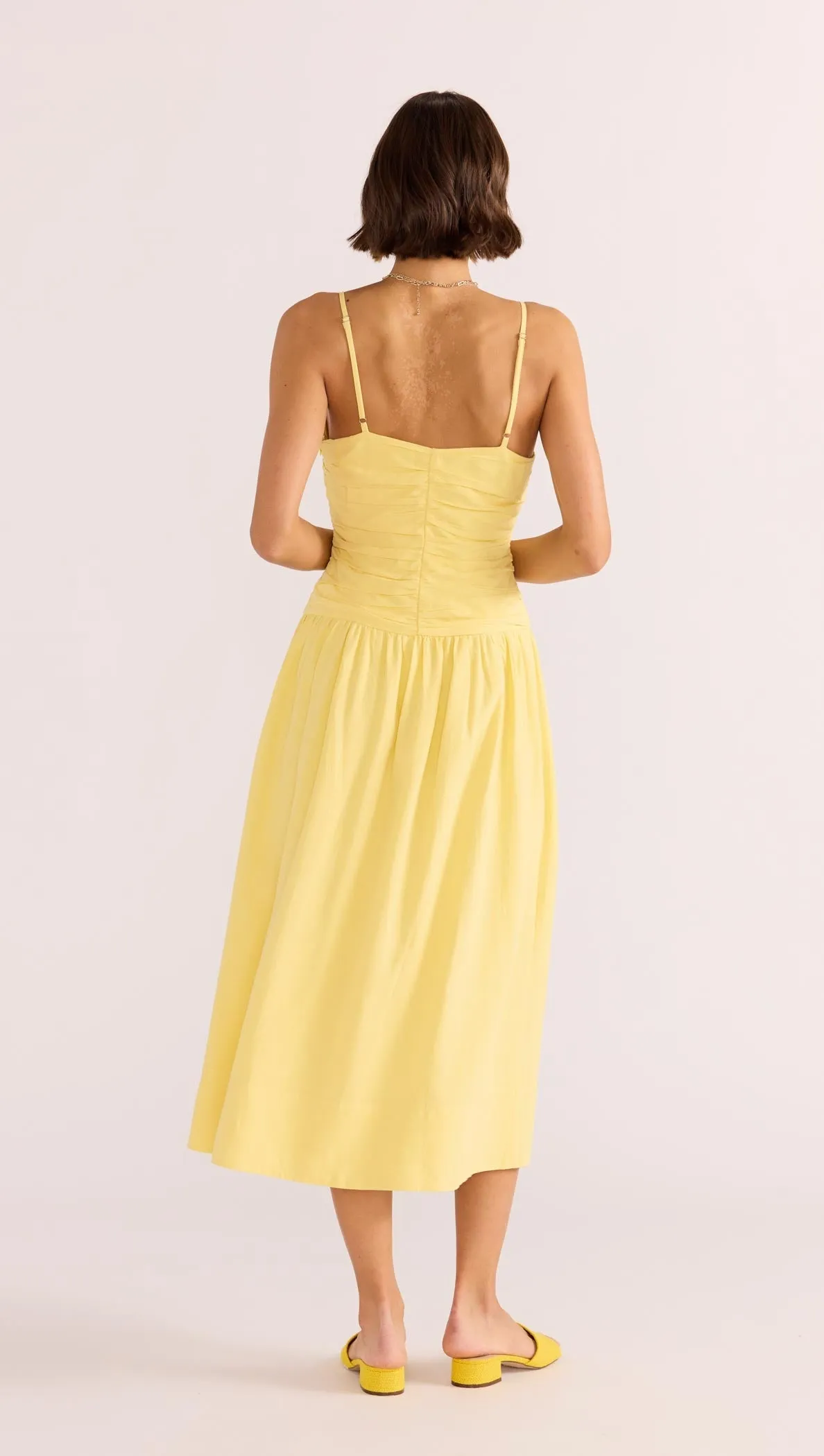 Minkpink - Ophelia Rouched Midi Dress in Lemon