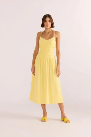 MINKPINK - Ophelia Ruched Midi Dress - Lemon