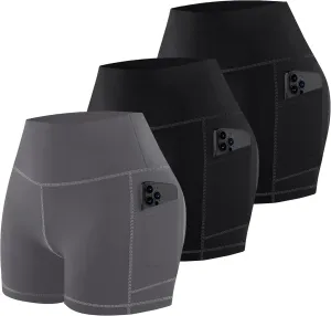 MIRITY High Waist Workout Biker Shorts with Pockets for Women - Buttery Soft Workout Yoga Shorts Pack of 1