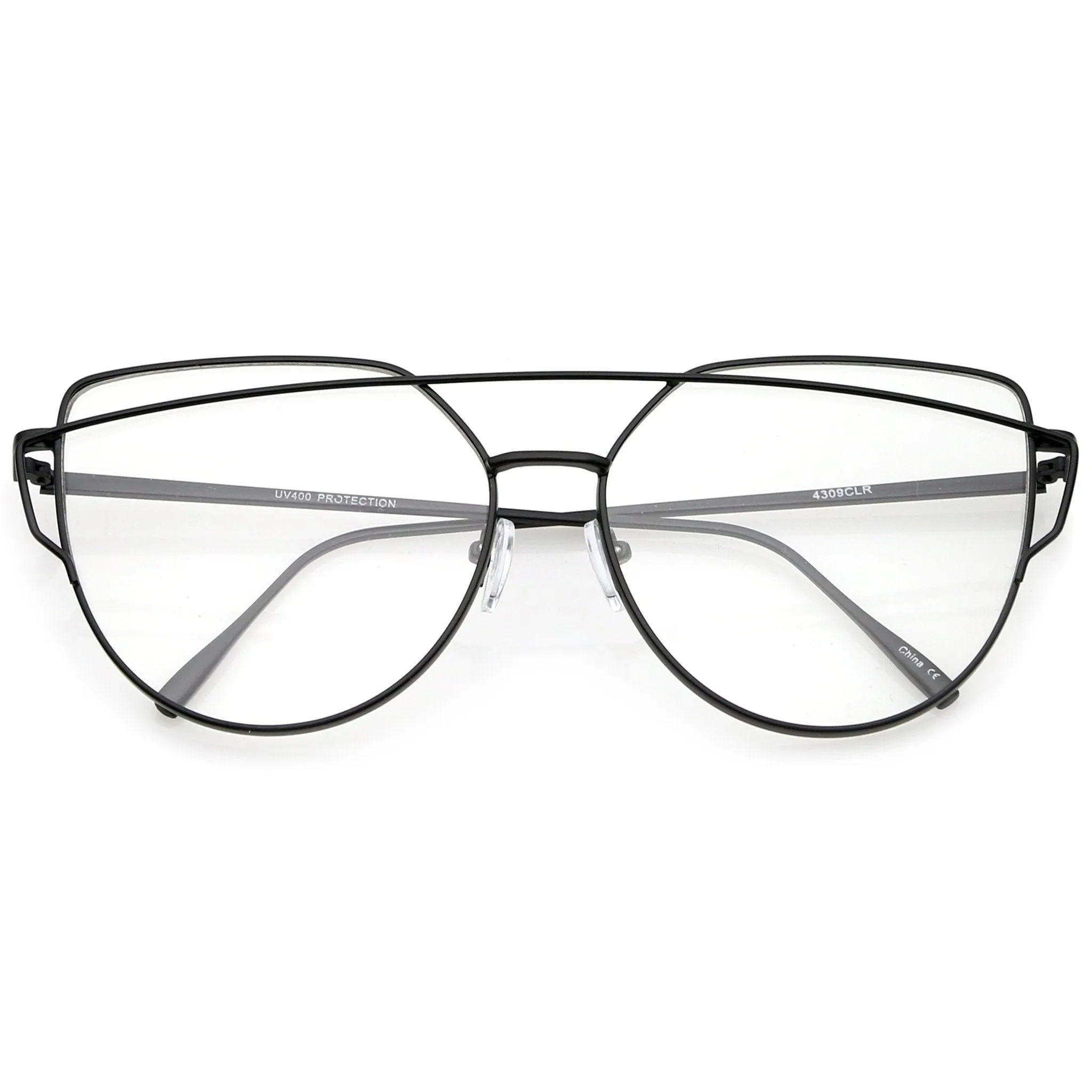 Modern Oversize Laser Cut Clear Lens Glasses A939