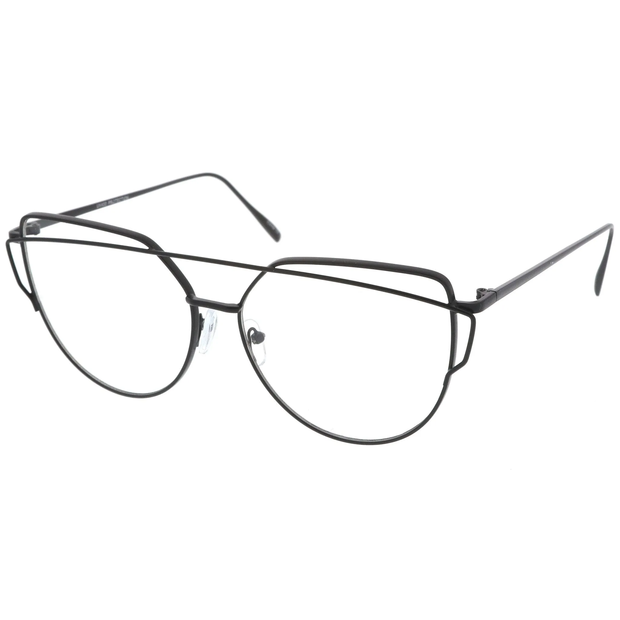 Modern Oversize Laser Cut Clear Lens Glasses A939