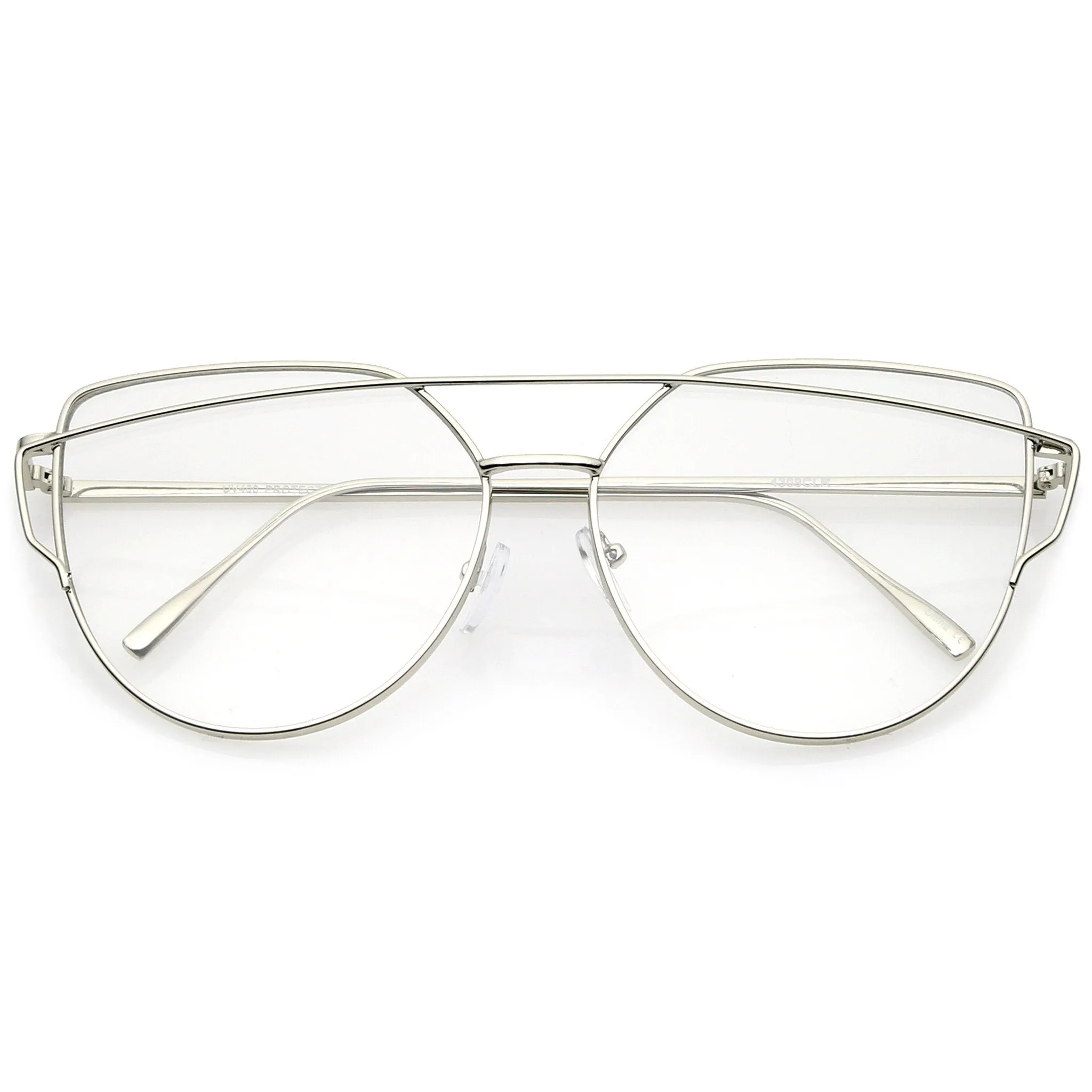 Modern Oversize Laser Cut Clear Lens Glasses A939