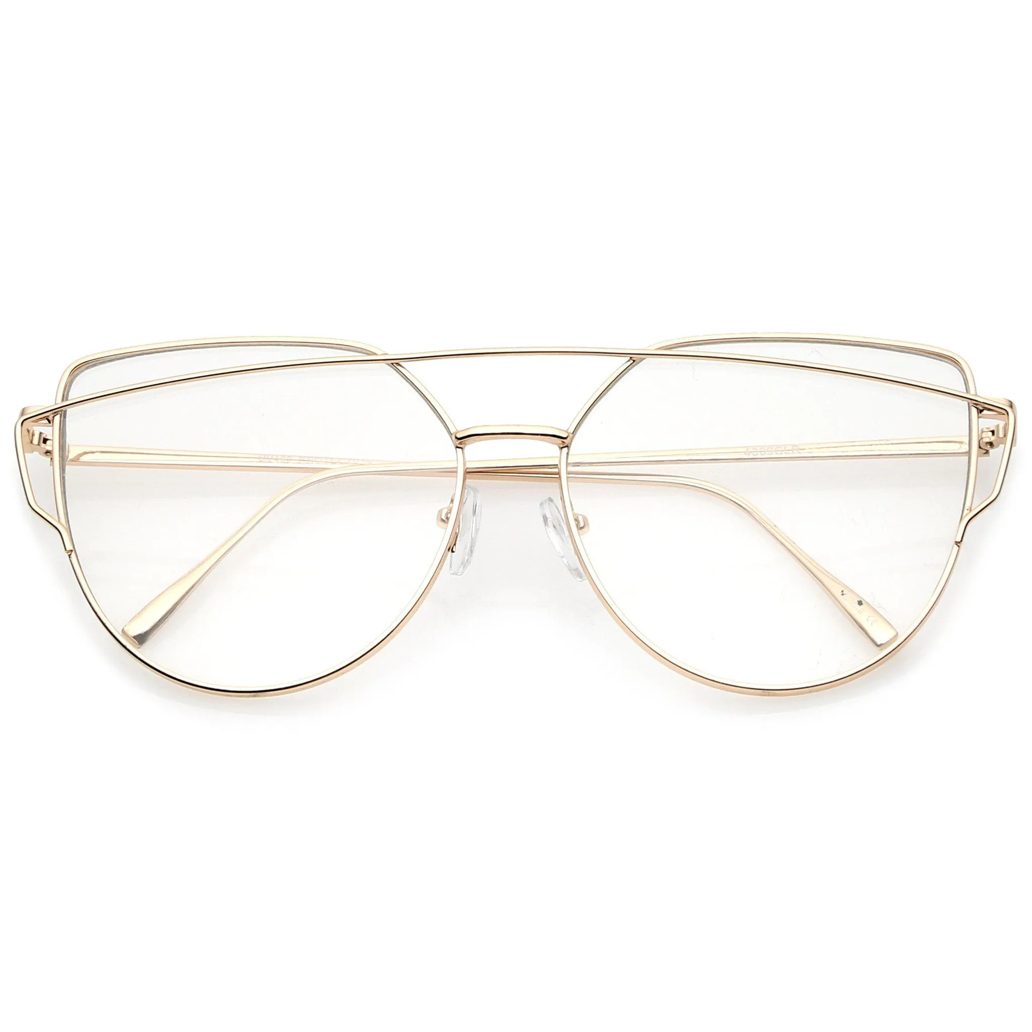 Modern Oversize Laser Cut Clear Lens Glasses A939