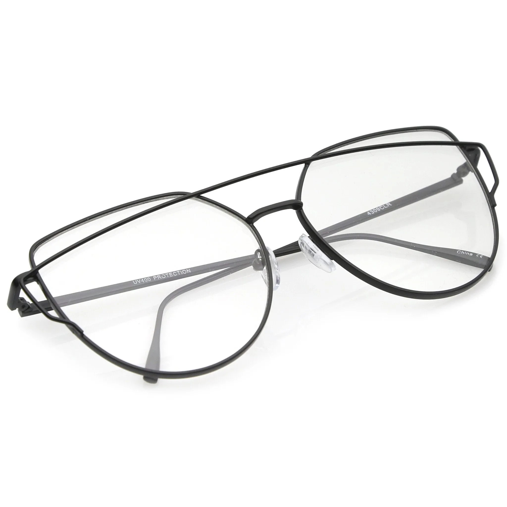 Modern Oversize Laser Cut Clear Lens Glasses A939