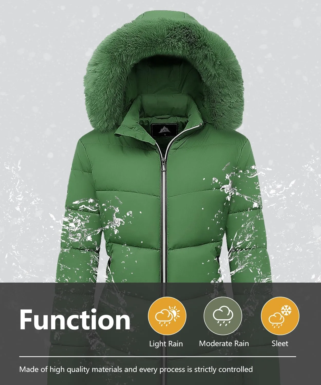 MOERDENG Women's Winter Windproof Warm Down Coats Waterproof Thicken Hooded fashions Puffer Jacket