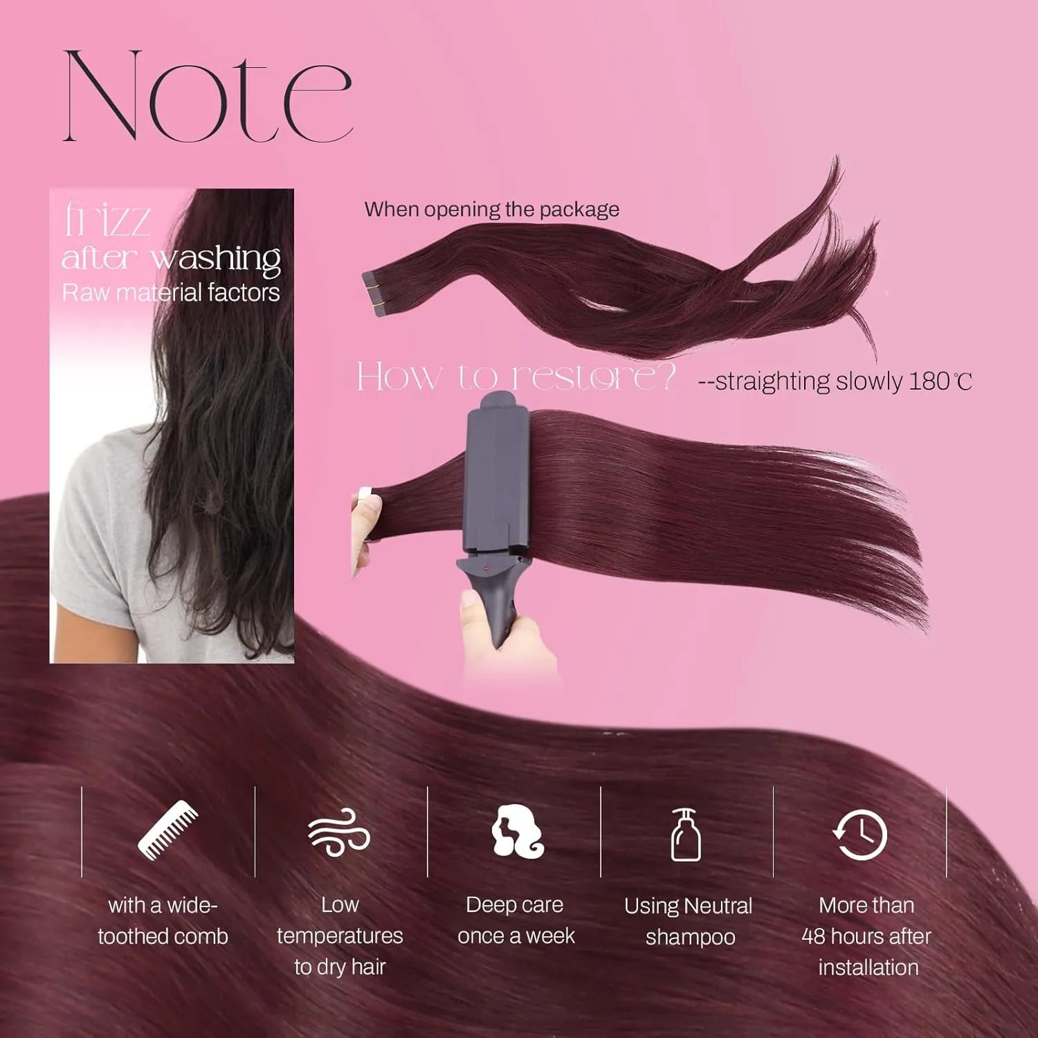 Moresoo Burgundy Tape in Extensions Human Hair Seamless Hair Extensions Tape in Wine Red Glue in Human Hair Extensions Burgundy Extensions Real Human Hair 20 Inch #99J 20pcs 50g