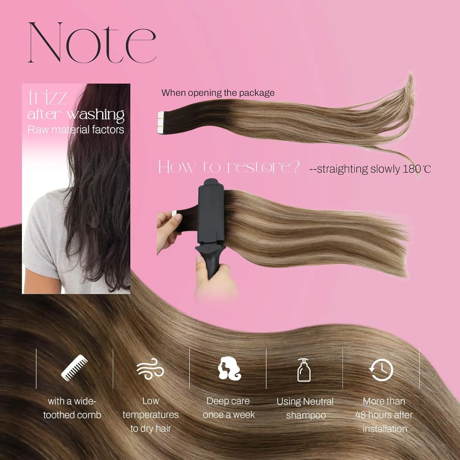 Moresoo Tape in Hair Extensions Human Hair Balayage Dark Brown to Brown Mix with Blonde Tape in Seamless Hair Extensions Human Hair Ombre Hair Extensions Tape in 18 Inch #4/10/16 20pcs 50g