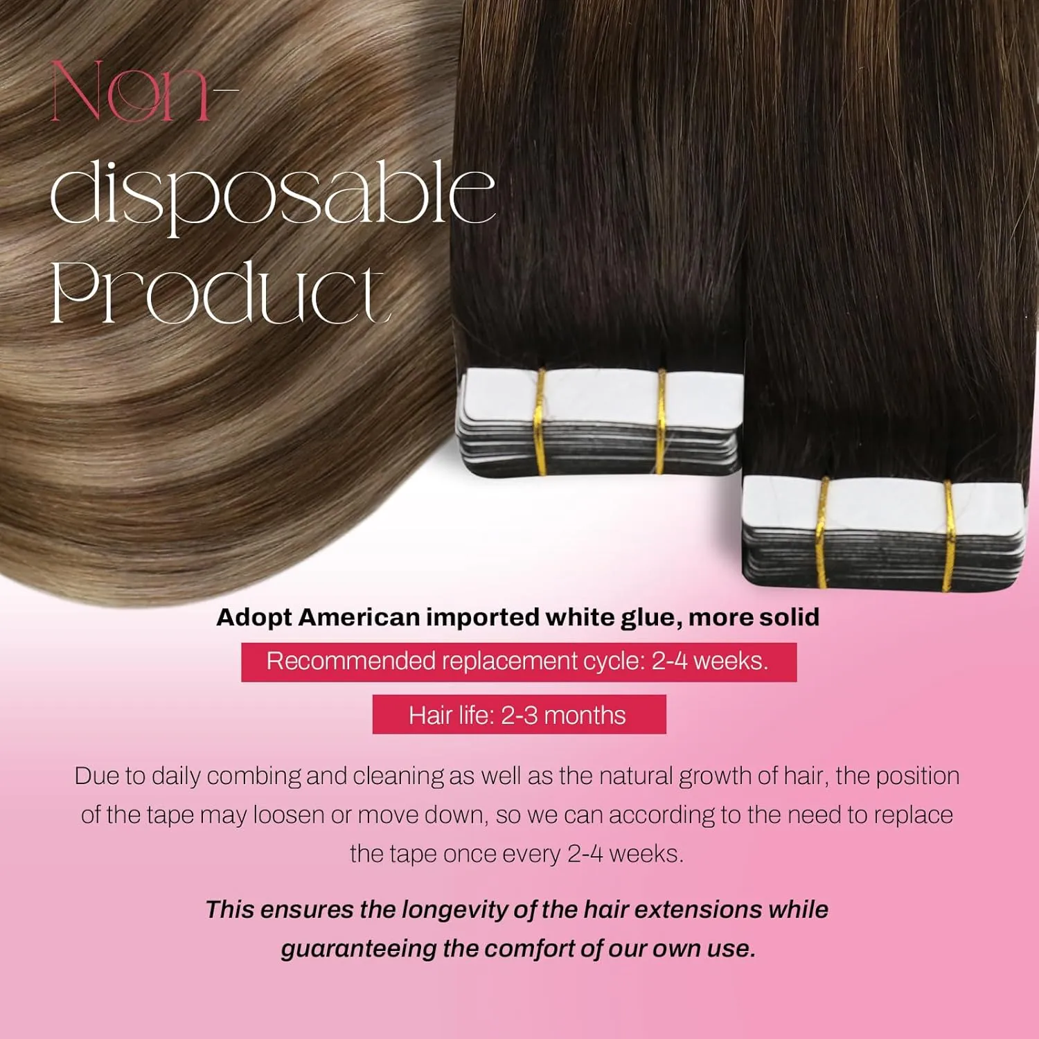 Moresoo Tape in Hair Extensions Human Hair Balayage Dark Brown to Brown Mix with Blonde Tape in Seamless Hair Extensions Human Hair Ombre Hair Extensions Tape in 18 Inch #4/10/16 20pcs 50g