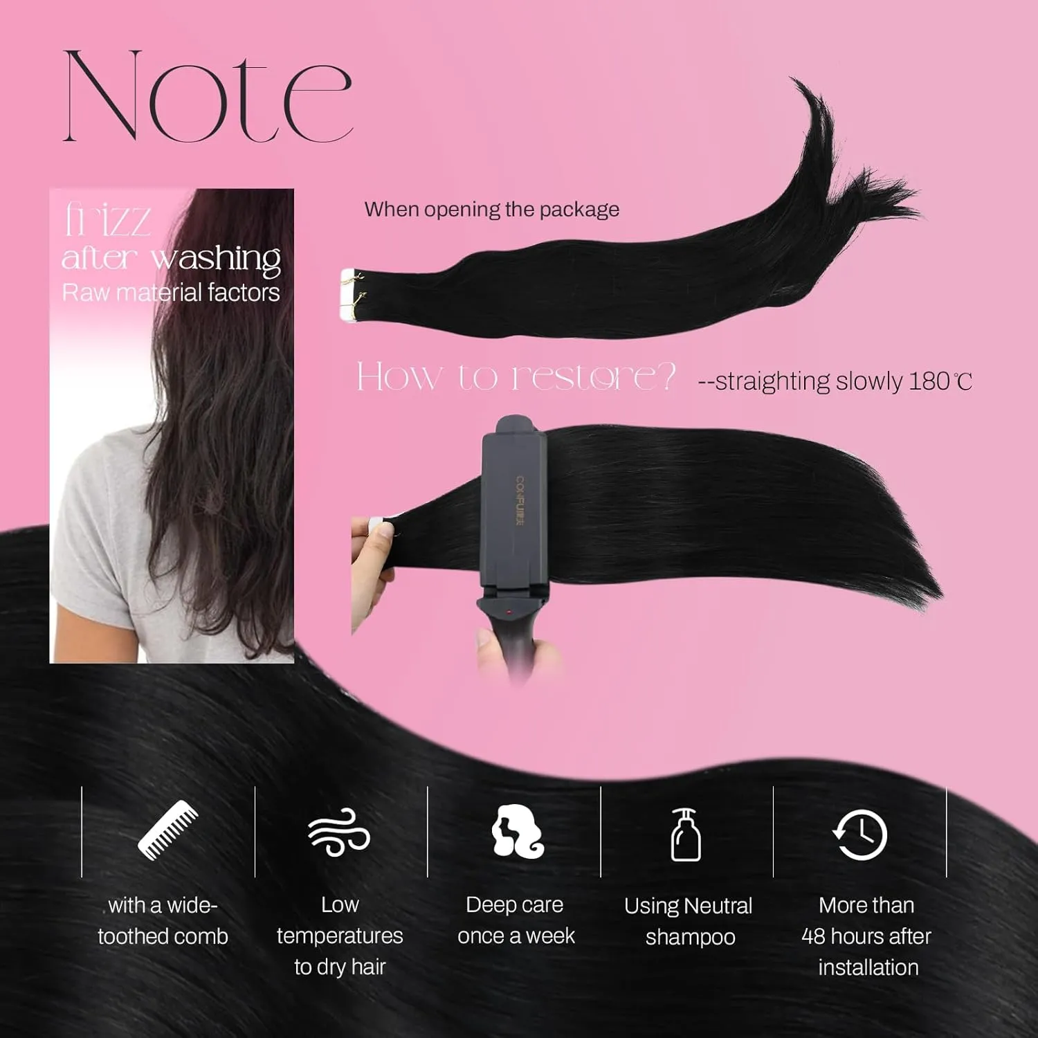 Moresoo Tape in Hair Extensions Human Hair Jet Black Real Hair Tape in Extensions Human Hair Tape in Seamless Hair Extensions Real Human Hair 20 Inch #1 20pcs 50g