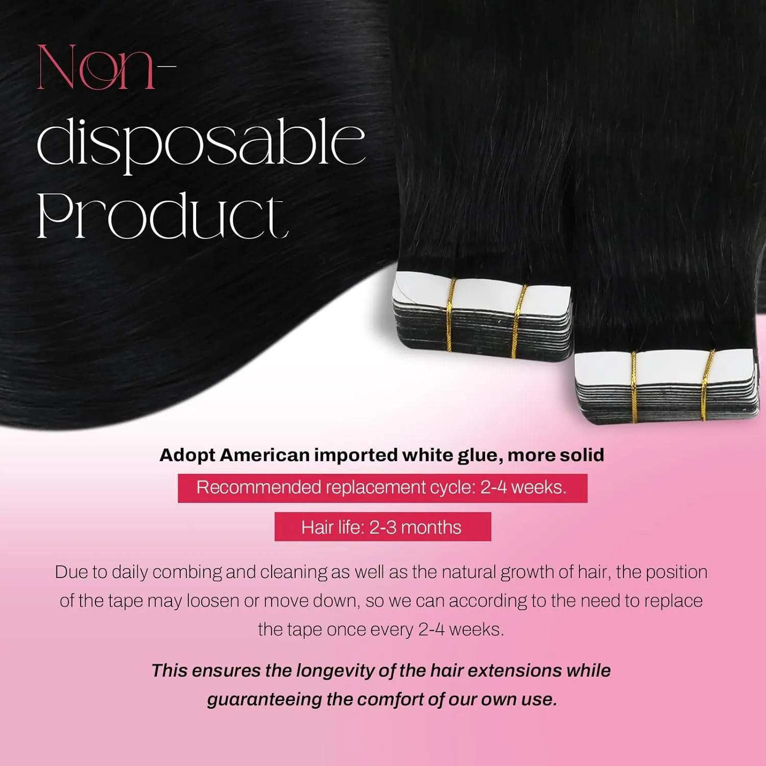 Moresoo Tape in Hair Extensions Human Hair Jet Black Real Hair Tape in Extensions Human Hair Tape in Seamless Hair Extensions Real Human Hair 20 Inch #1 20pcs 50g