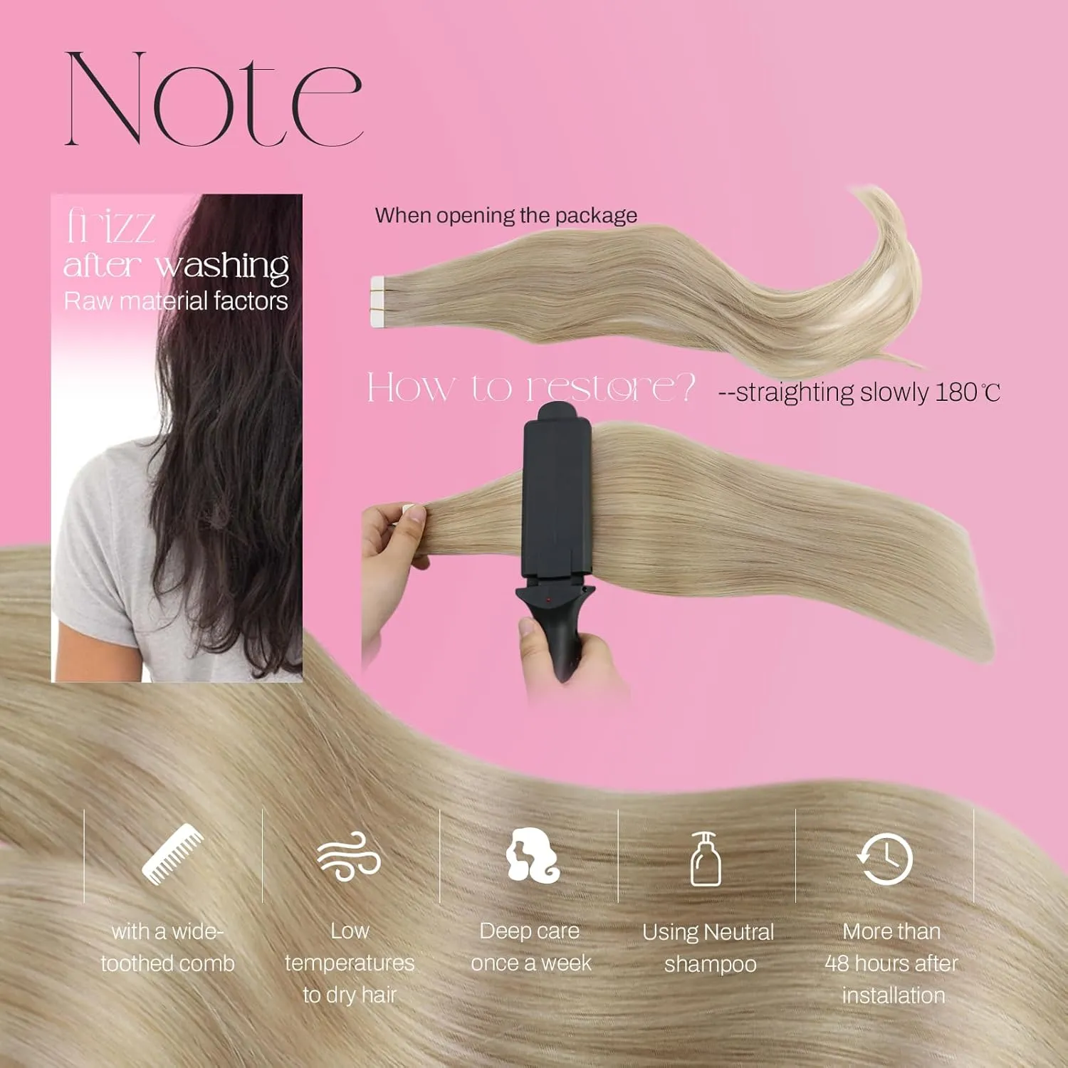 Moresoo Tape in Highlighted Hair Extensions Real Human Hair Ash Blonde Mix with Bleach Blonde Tape in Extensions Human Hair 20 Inch #P18/613 20pcs 50g
